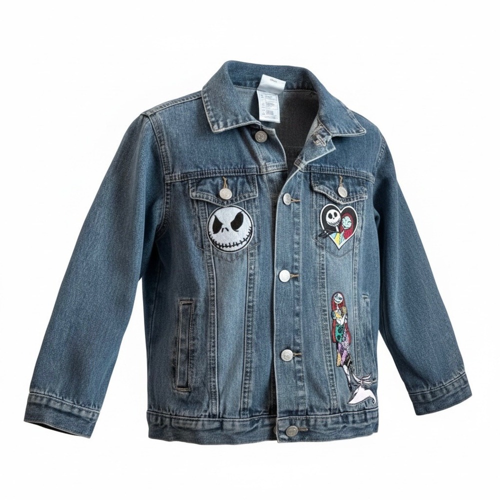 Disney Nightmare Before Christmas Jack Skellington Denim Jacket Kids Small 5/6